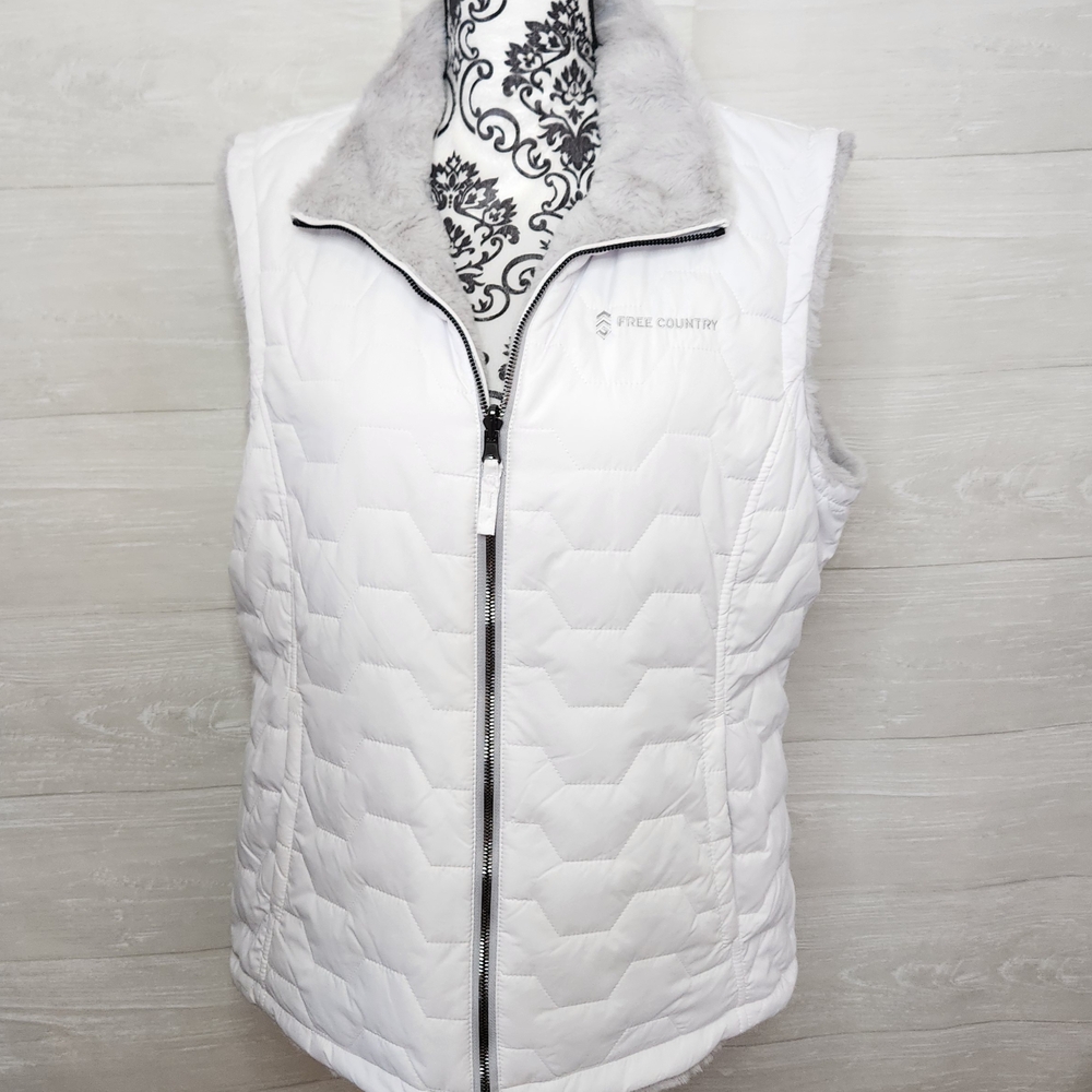 Free Country Women's White Quilted Vest